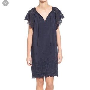 Madewell eyelet flutter sleeve dress
